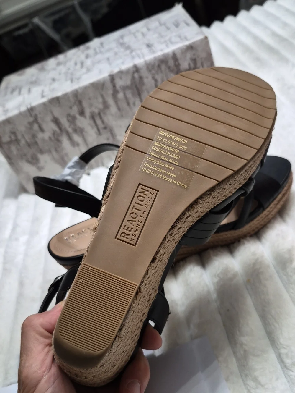 Reaction Kenneth Cole Comi Espadrille Wedge Sandals Women's Sz 11 M